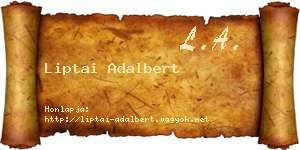 Liptai Adalbert névjegykártya